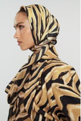 MIX AND MATCH Scarf Caramel Zebra Μπεζ Μαντήλι